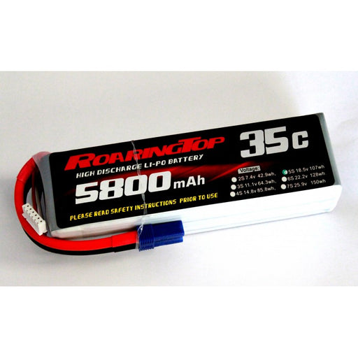 Roaring Top 5800mAh 5s (18.5v) 35C Lipo Battery - Altitude Hobbies