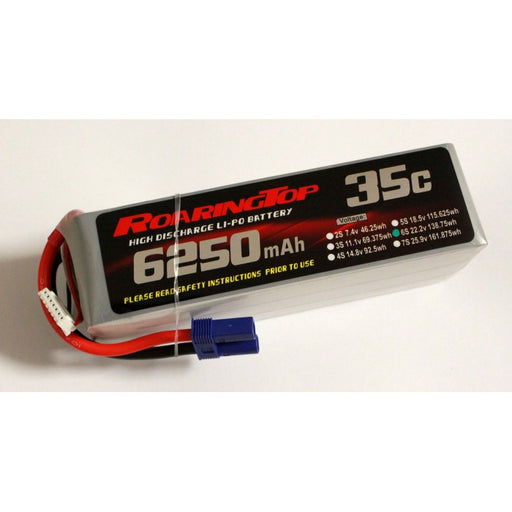 Roaring Top 6250mAh 6s (22.2v) 35C Lipo Battery - Altitude Hobbies